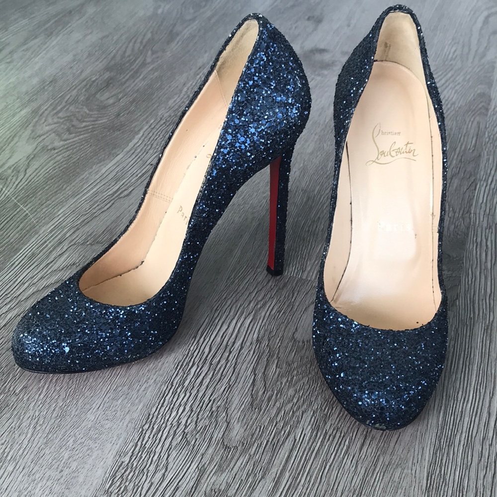 Limited Edition Blue Sparkly Louboutins heels